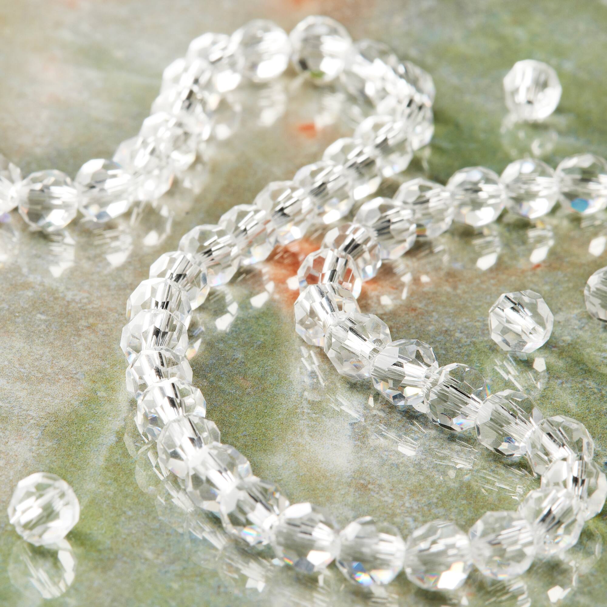 Crystal Glass Faceted Round Beads, 6mm by Bead Landing™